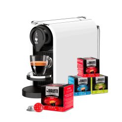 Bialetti GIOIA PLUS BIANCO - Macchina Da Caffè Espresso Con 4 Box Di Capsule A Scelta