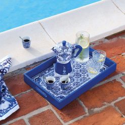 Alternative view of Bialetti Set Moka Express Blu Mediterraneo 3 Tz, 3 Bicchierini Di Porcellana E 3 Palettine Argentate