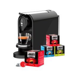 Bialetti GIOIA PLUS NERO - Macchina Da Caffè Espresso Con 4 Box Di Capsule A Scelta